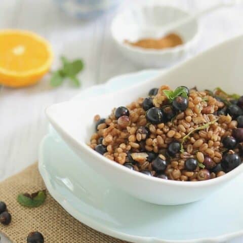 Wheatberry currant salad