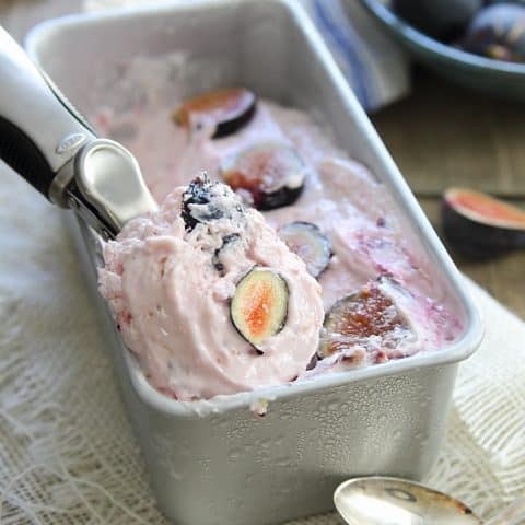 Goat Cheese Frozen Yogurt with Honey Roasted Figs