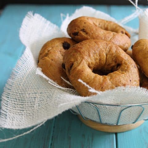 Pumpkin Raisin Bagels