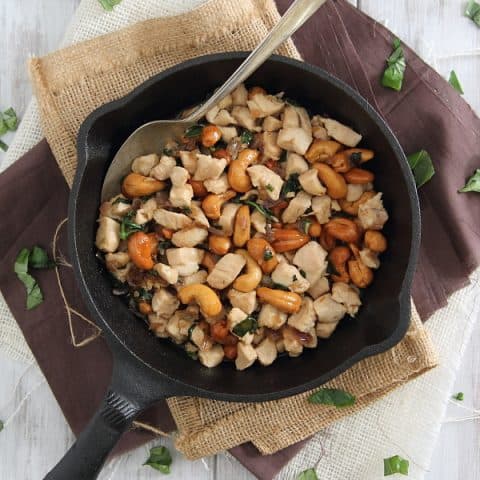 Thai Basil Cashew Chicken Skillet