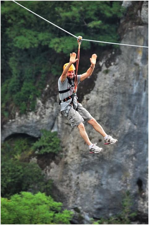 Explore the jungles from up high and keep those shoes dry