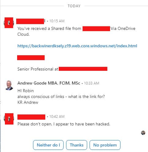 Linkedin Hacked beware