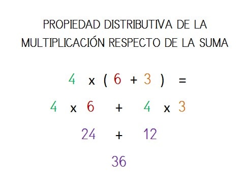 explicacion propiedad distributiva multiplicacion suma