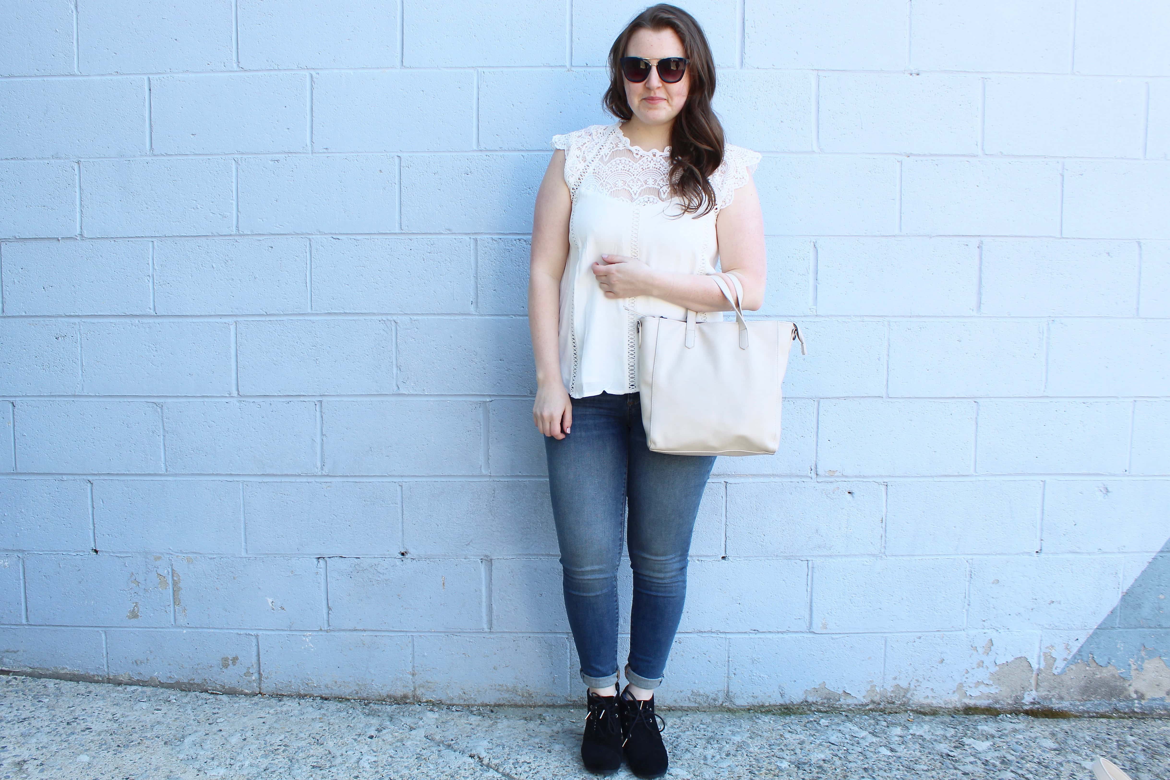 Casual Date Night Outfit Lace Jeans Ivy Rose Knows