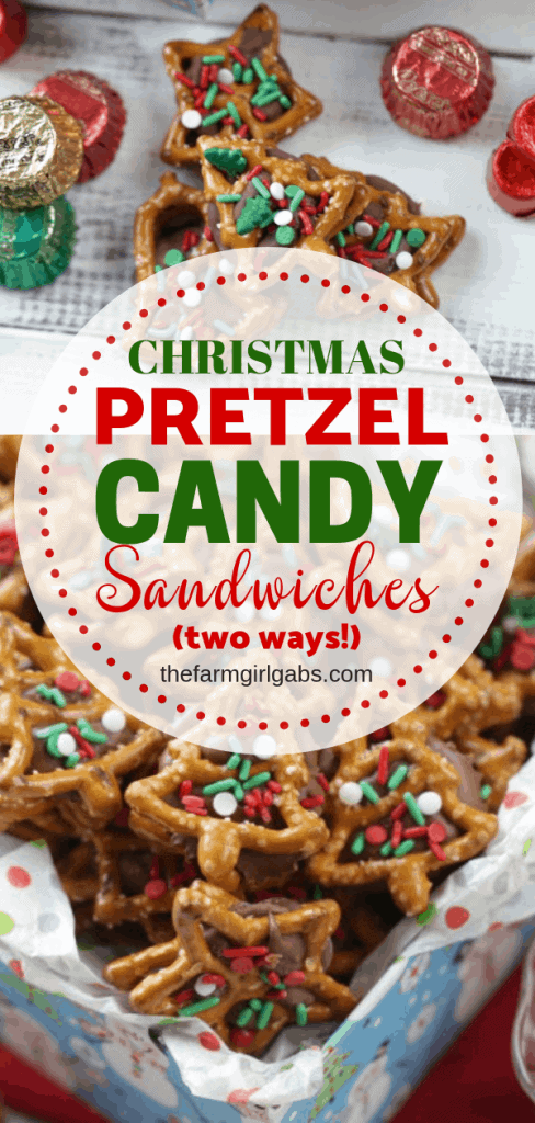 Christmas Pretzel Candy Sandwiches - Two Ways! A little bit sweet, a little bit salty and oh so good! These pretzel candy sandwiches are a sweet treat. #ROLOPretzels #Christmascookies #Christmasdecorationideas #Christmascookies #Christmascookieexchange #Christmascookierecipe #Snacks