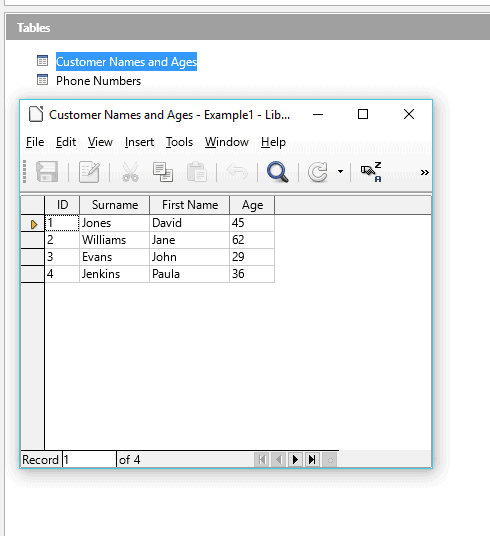 6 Customer Names and Ages 6 Customer Names and Ages
