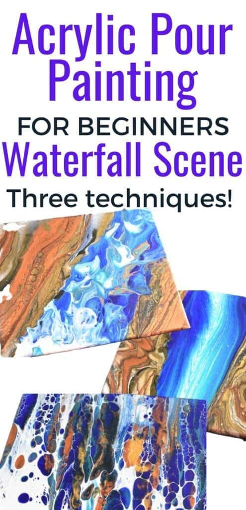 Acrylic Pour Painting for Beginners Waterfall Scene Three Techniques!