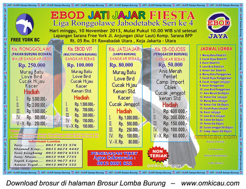 Brosur Liga Ronggolawe Jabodetabek Seri 4
