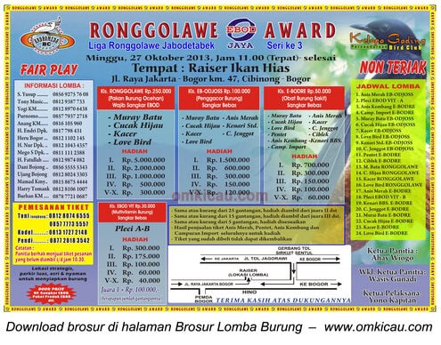 Brosur LIga Ronggolawe Jabodetabek Seri 3