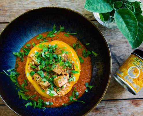 rezept für paprika mit tofu füllung