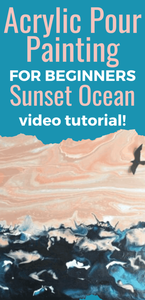 Acrylic Paint Pouring Sunset Beach Scene Homebody Hall