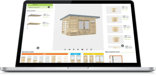 Gartenhaus-Planung im 3D-Konfigurator