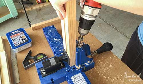K5 pocket hole jig being used