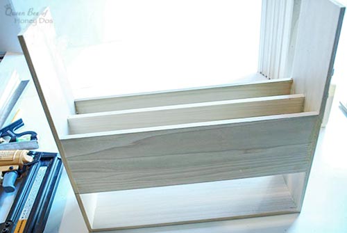 cutting board organizer partially assembled