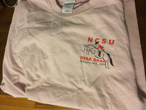 I designed this shirt for our IHSA show in 2004, so I had to keep it