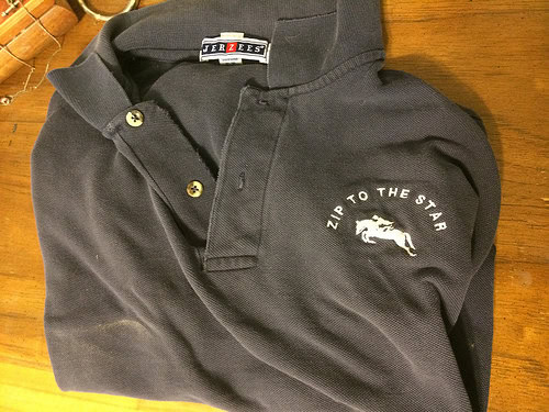 Once upon a time it was cool to get stuff embroidered with your horse's show name... I still have mine :)