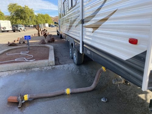 rv dump stations how to dump empty drain black waste tank the camping nerd