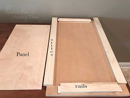 Shaker Door diagram for cabinets