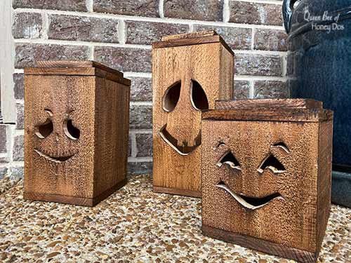 Halloween lanterns with stained finish