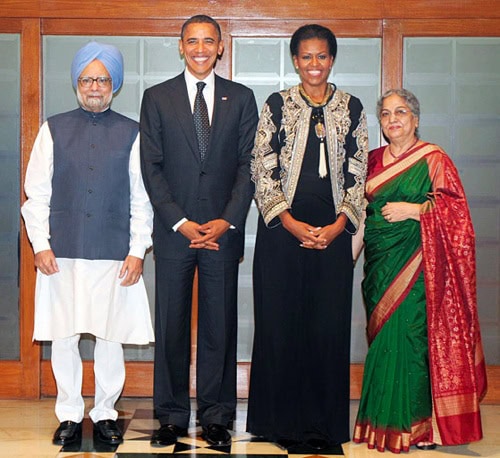 prime-minister-of-india Meeting at the Prime Minister of India’s residence in Dries Van Noten jacket.