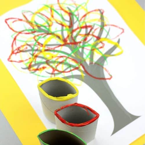 Cardboard Tube Fall Tree Art