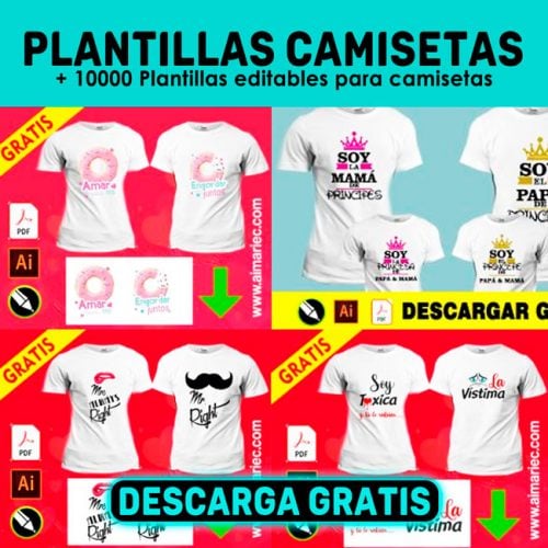 Plantillas para sublimar camisetas descargar gratis
