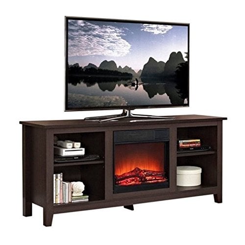 Walker Edison TV Stand with Fireplace Insert -Espresso Review Walker Edison TV Stand with Fireplace Insert -Espresso Review