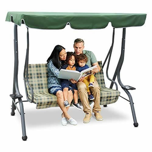 ZUPAPA HOMEY DESIGN 3 PERSON PATIO SWING WITH CANOPY