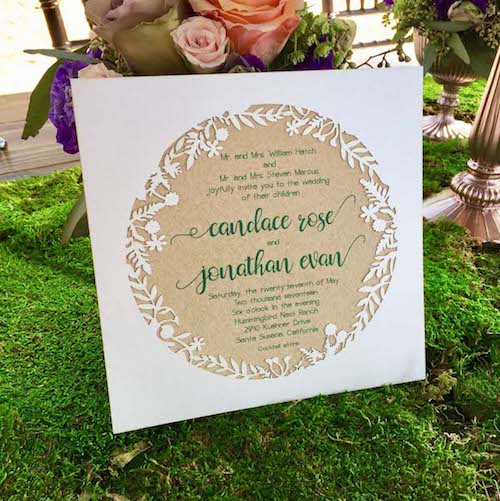 Laser cut wedding invitation