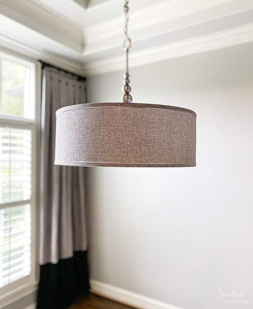 drum chandelier before