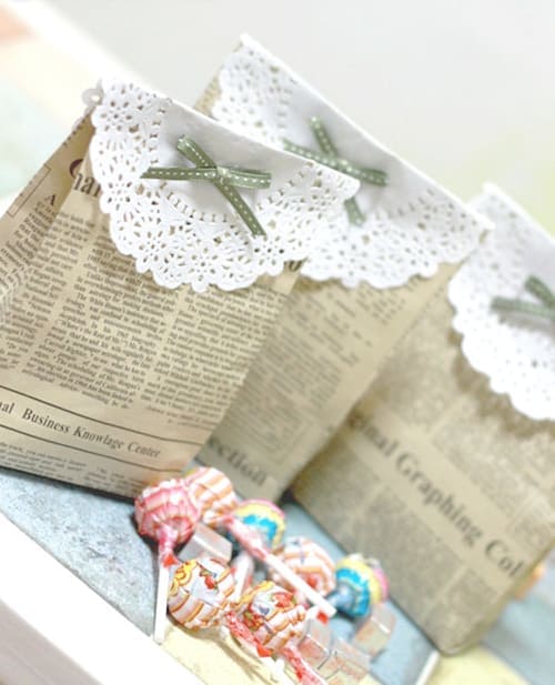 Geschenktüten aus Zeitungspapier
