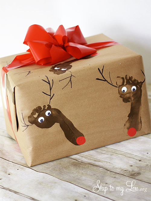 selbst bedrucktes Geschenkpapier