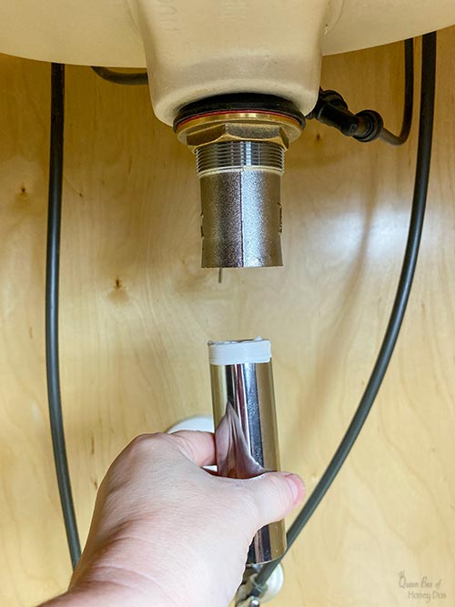 installing tailpiece to sink drain