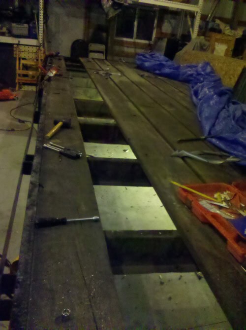 The most time consuming part! It took me FOREVER to get the deck off! In the cold cold winter!