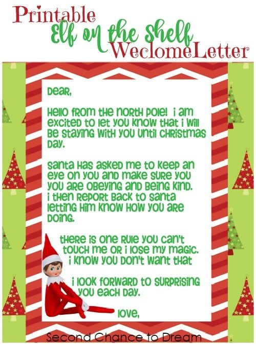 Second Chance To Dream - Free Printable Elf On The Shelf Activity Ideas