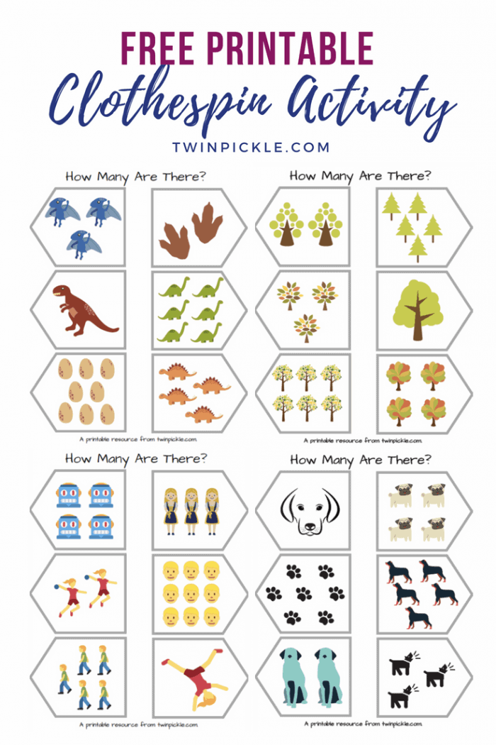 Printable Clothespin Activity: Preschooler Counting Practice - Twin Pickle