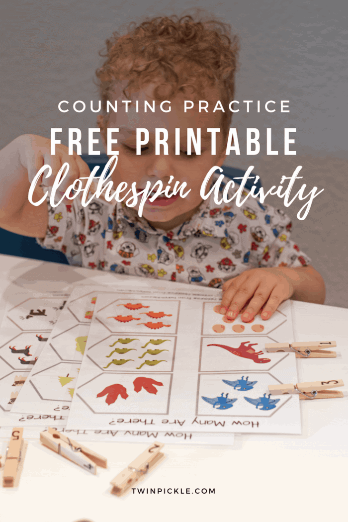 Printable Clothespin Activity: Preschooler Counting Practice - Twin Pickle