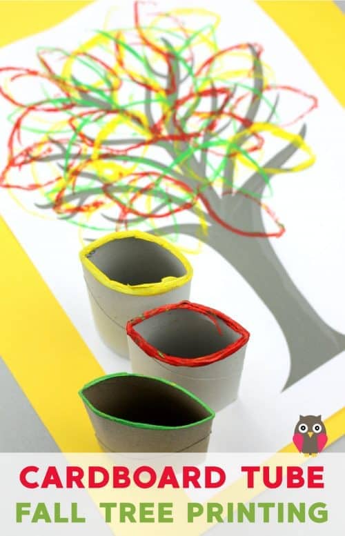 Cardboard Tube Fall Tree Art