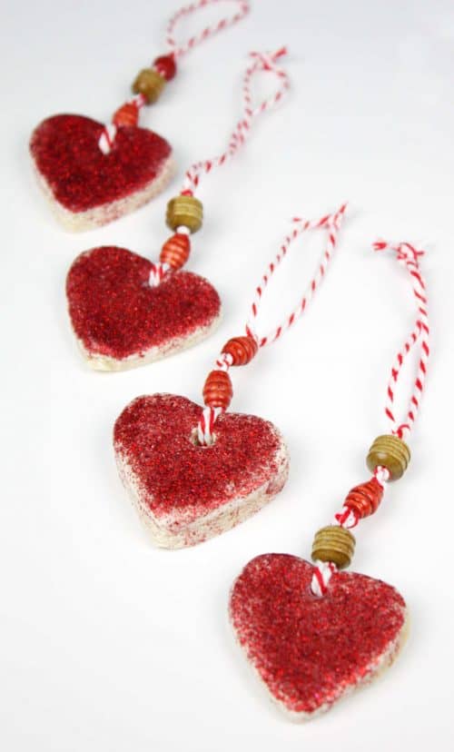 Beautiful hear-shaped salt dough Valentine's Day gifts