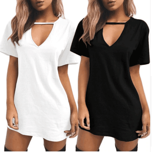 black white summer dress