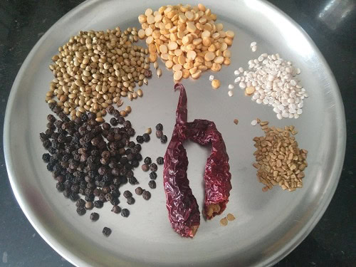 Ingredients for Kuzhambu podi