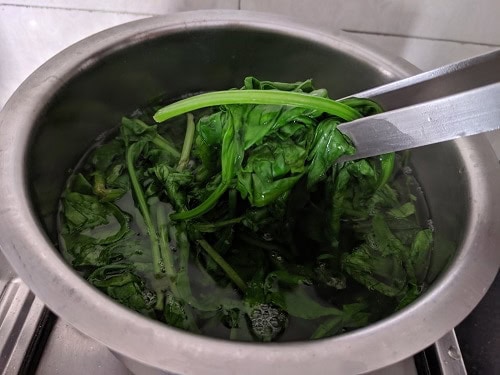 Cooked spinach
