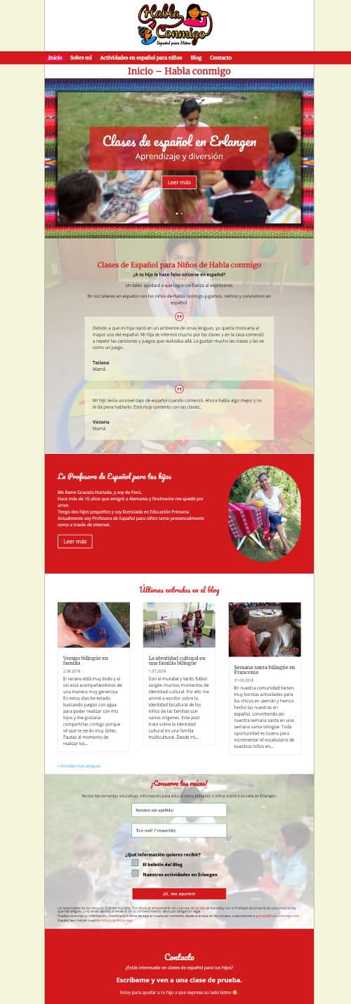 Rediseño web de Habla Conmigo