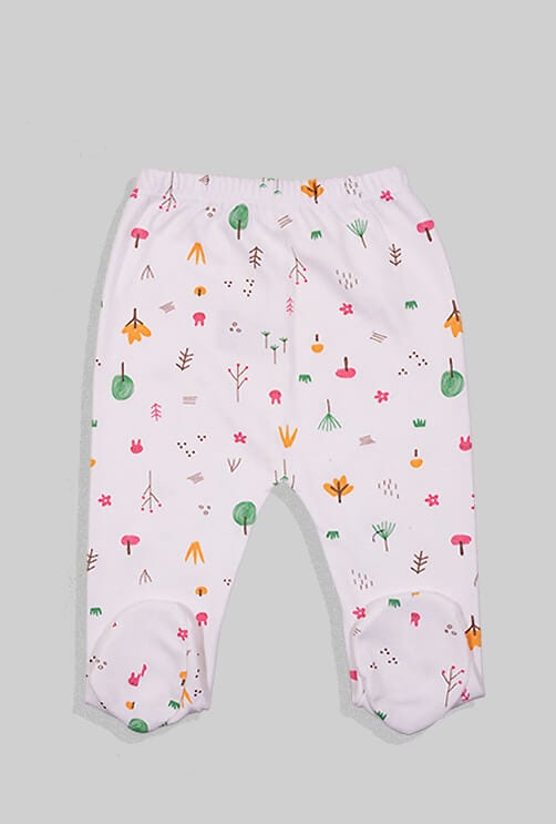 רביעיית רגליות פלנל - נקודות מנומר יער וכוכבים (0 - 3 חודשים)