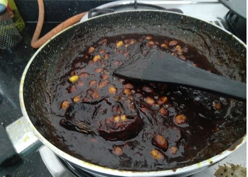 Thick tamarind paste ready