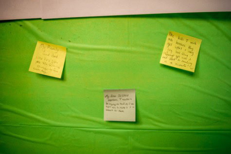 Some inspirations posted on the board include family, God, coworkers and fellow club members