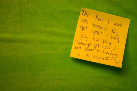 An anonymous student wrote about the kids at their work.