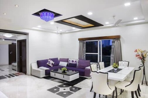Dining room and living room with smooth and soft textures