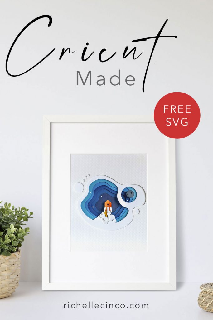 Image of spaceship wall art in a white frame