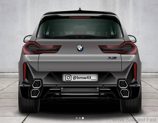BMW X8 M Render from the rear